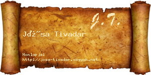 Jósa Tivadar névjegykártya