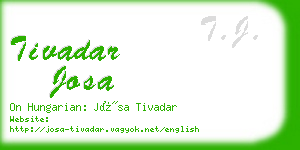 tivadar josa business card